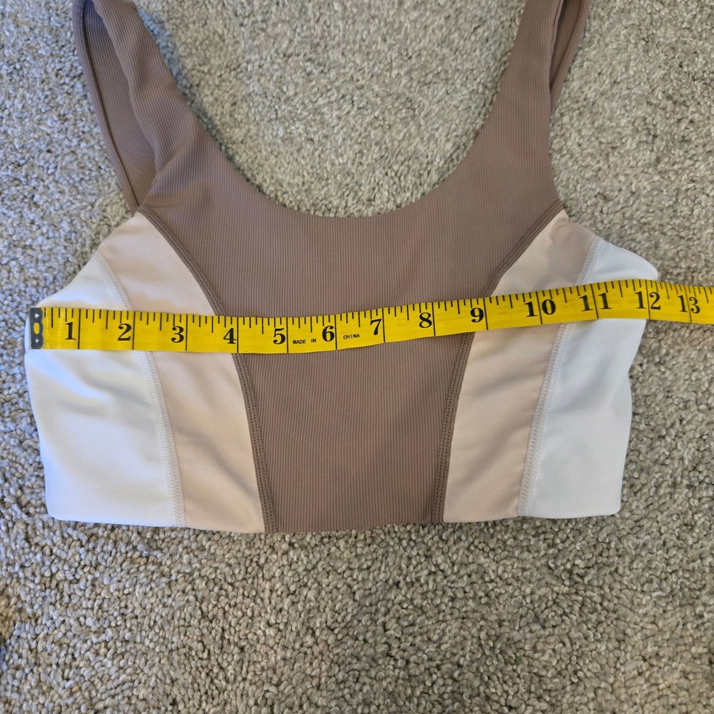 WILO Melbourne Ribbed Activewear Set Mauve Colorblock Sports Bra Leggings Small - Picture 12 of 16